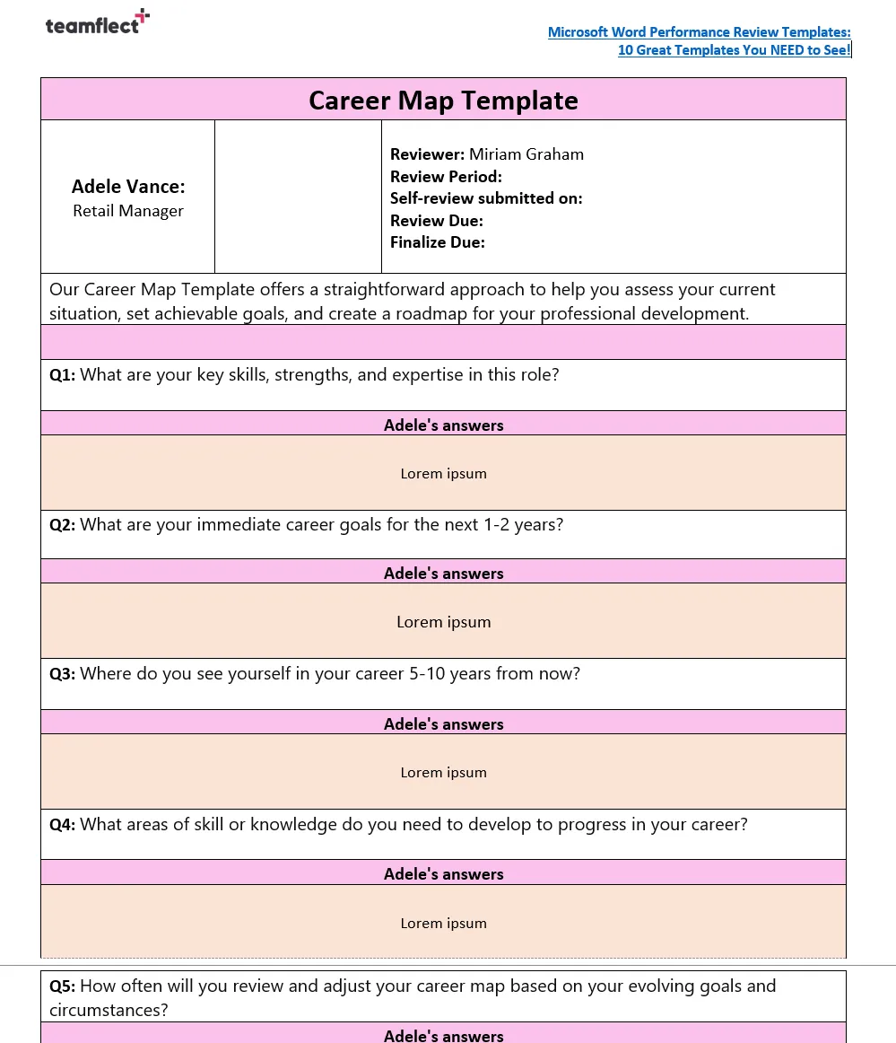 Career Map Template